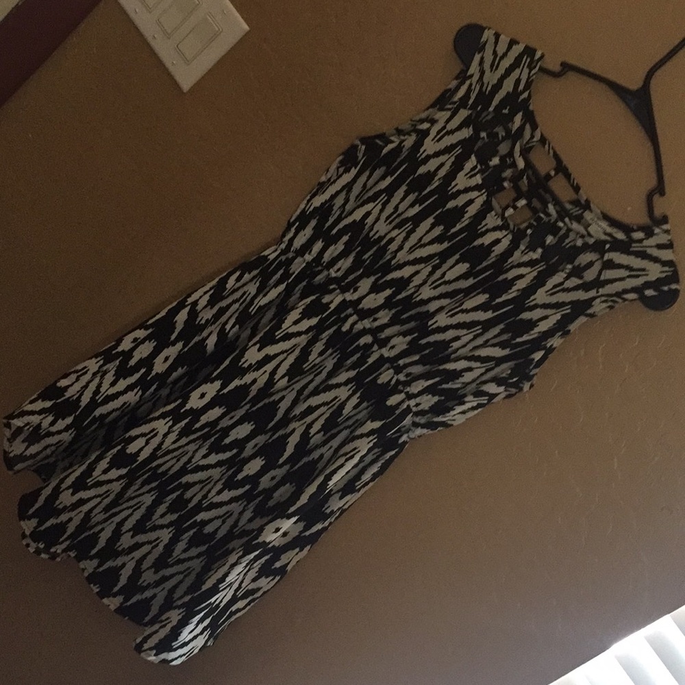 Black and white dress with cut out designs